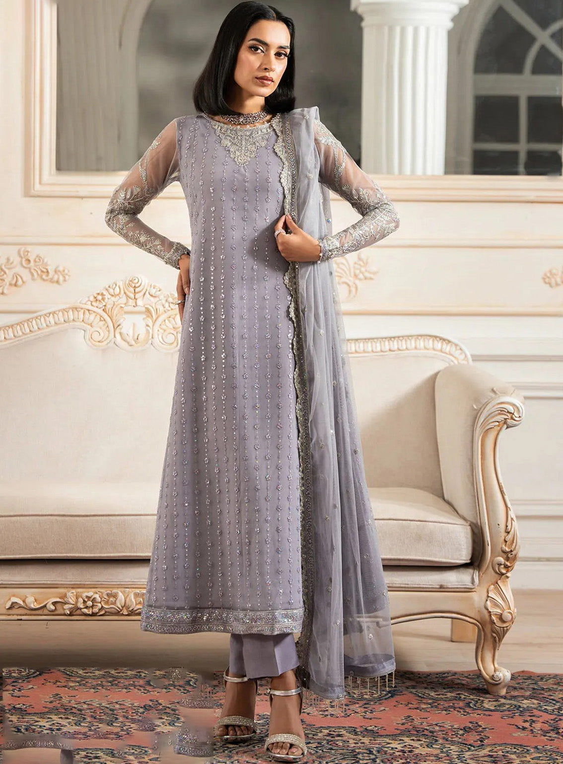 Nafees By Zarif Embroidered Net 3 Piece Unstitched Suit ZF24FE ZNAF-01 MERVE Nafees By Zarif Embroidered Net 3 Piece Unstitched Suit ZF24FE ZNAF-01 MERVE