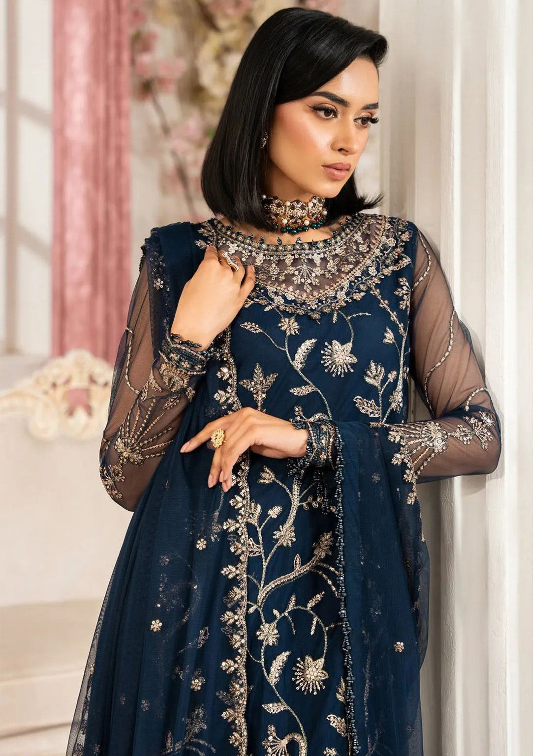 Nafees By Zarif Embroidered Net 3 Piece Unstitched Suit ZF24FE ZNAF-02 SELIN Nafees By Zarif Embroidered Net 3 Piece Unstitched Suit ZF24FE ZNAF-02 SELIN