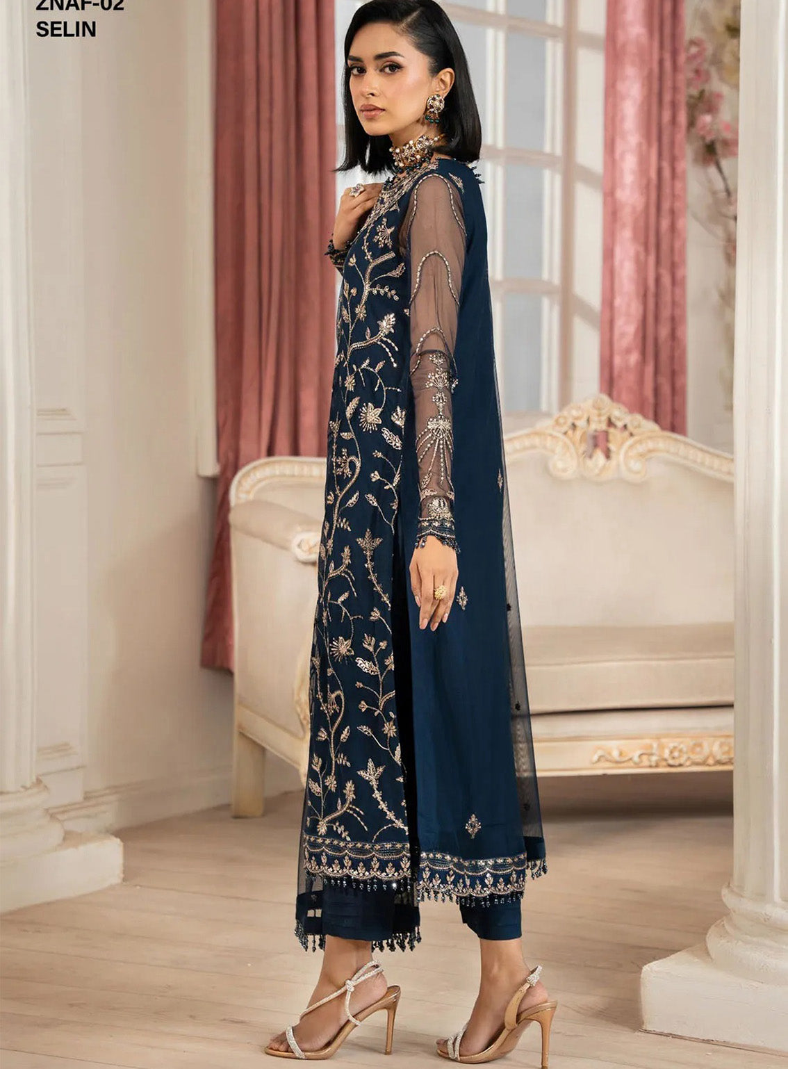 Nafees By Zarif Embroidered Net 3 Piece Unstitched Suit ZF24FE ZNAF-02 SELIN Nafees By Zarif Embroidered Net 3 Piece Unstitched Suit ZF24FE ZNAF-02 SELIN