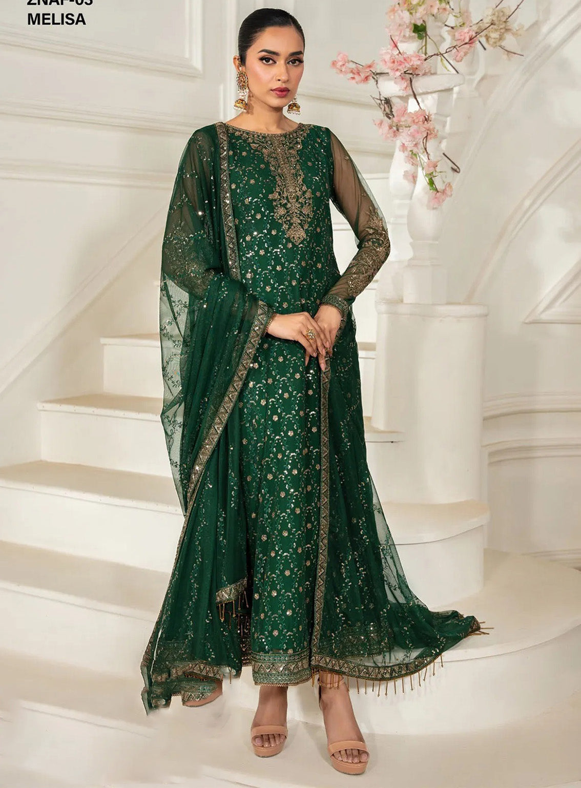 Nafees By Zarif Embroidered Net 3 Piece Unstitched Suit ZF24FE ZNAF-03 MELISA Nafees By Zarif Embroidered Net 3 Piece Unstitched Suit ZF24FE ZNAF-03 MELISA