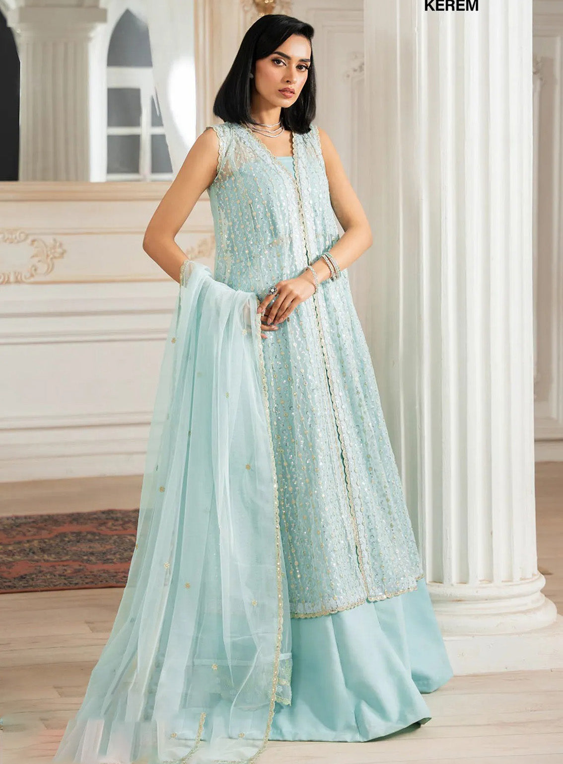 Nafees By Zarif Embroidered Net 3 Piece Unstitched Suit ZF24FE ZNAF-04 KEREM Nafees By Zarif Embroidered Net 3 Piece Unstitched Suit ZF24FE ZNAF-04 KEREM