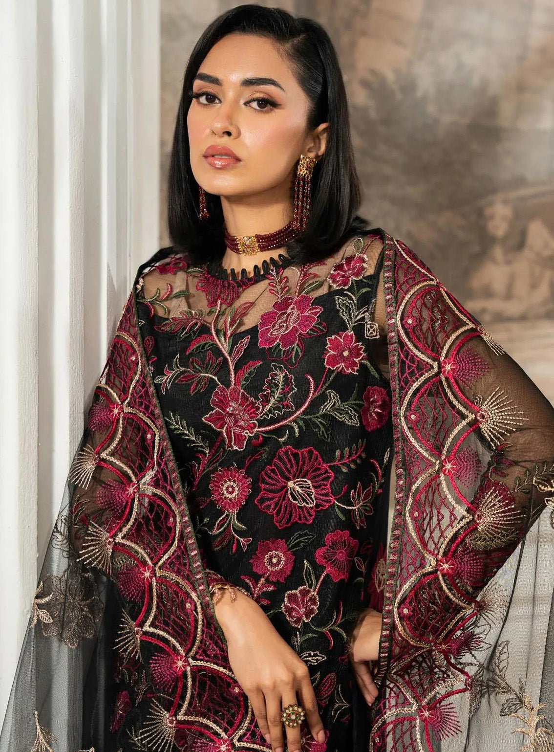 Nafees By Zarif Embroidered Net 3 Piece Unstitched Suit ZF24FE ZNAF-05 EVIN Nafees By Zarif Embroidered Net 3 Piece Unstitched Suit ZF24FE ZNAF-05 EVIN