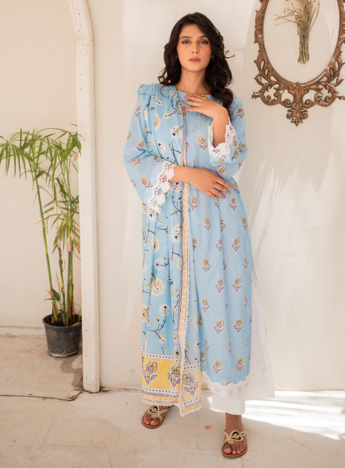 Naqsh By Rashid Textile Embroidered Lawn 3 Piece Unstitched Suit RT24NEL D-8487 Naqsh By Rashid Textile Embroidered Lawn 3 Piece Unstitched Suit RT24NEL D-8487