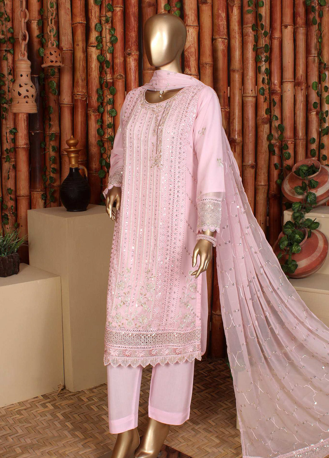 Naqshi By Romosh Embroidered Chiffon 3 Piece Stitched Suit RNPC25NCF D-192 (PK) Naqshi By Romosh Embroidered Chiffon 3 Piece Stitched Suit RNPC25NCF D-192 (PK)