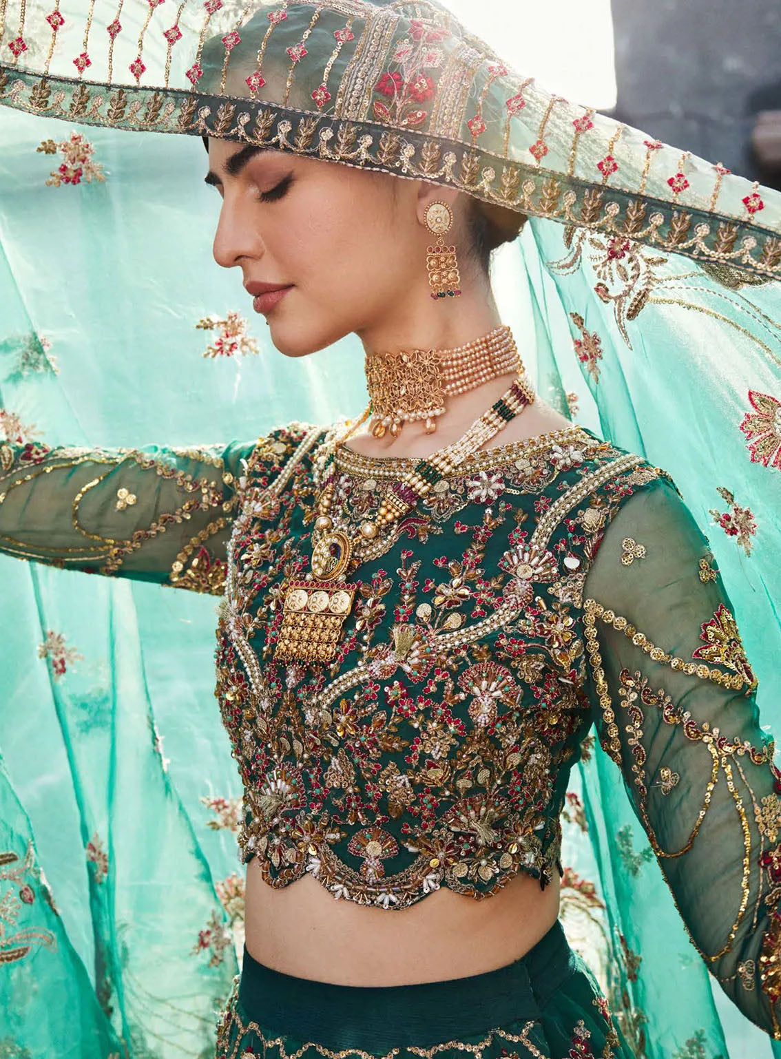 Nawabzadi By Emaan Adeel Embroidered Organza 3 Piece Unstitched Suit EA24N LALEENA Nawabzadi By Emaan Adeel Embroidered Organza 3 Piece Unstitched Suit EA24N LALEENA
