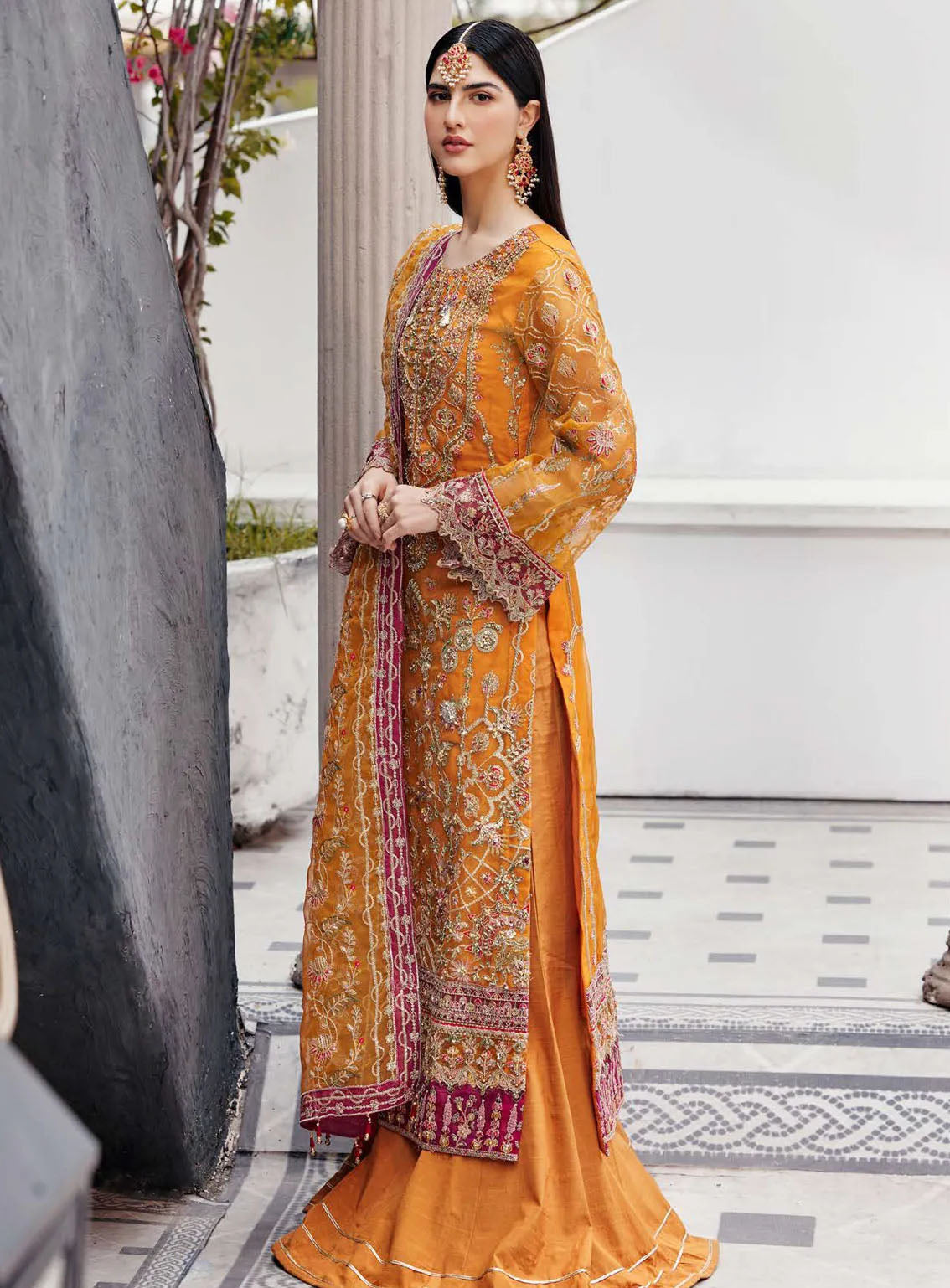Nawabzadi By Emaan Adeel Embroidered Organza 3 Piece Unstitched Suit EA24N RUHAB Nawabzadi By Emaan Adeel Embroidered Organza 3 Piece Unstitched Suit EA24N RUHAB