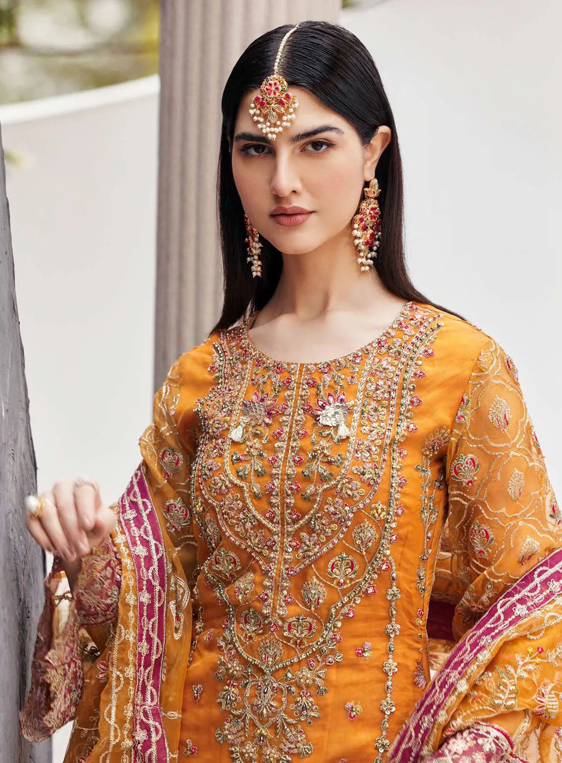 Nawabzadi By Emaan Adeel Embroidered Organza 3 Piece Unstitched Suit EA24N RUHAB Nawabzadi By Emaan Adeel Embroidered Organza 3 Piece Unstitched Suit EA24N RUHAB