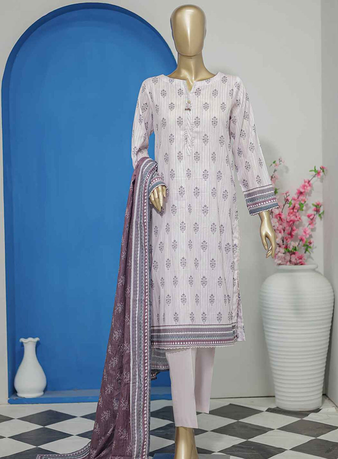 Nayab By HZ Textile Digital Printed Doriya Lawn 3 Piece Unstitched Suit HZ24ND NPD-43 Nayab By HZ Textile Digital Printed Doriya Lawn 3 Piece Unstitched Suit HZ24ND NPD-43