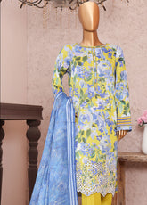 Nayab By HZ Textile Embroidered Cotton Lawn Doriya 3 Piece Unstitched Suit HZ24NED NEP-02