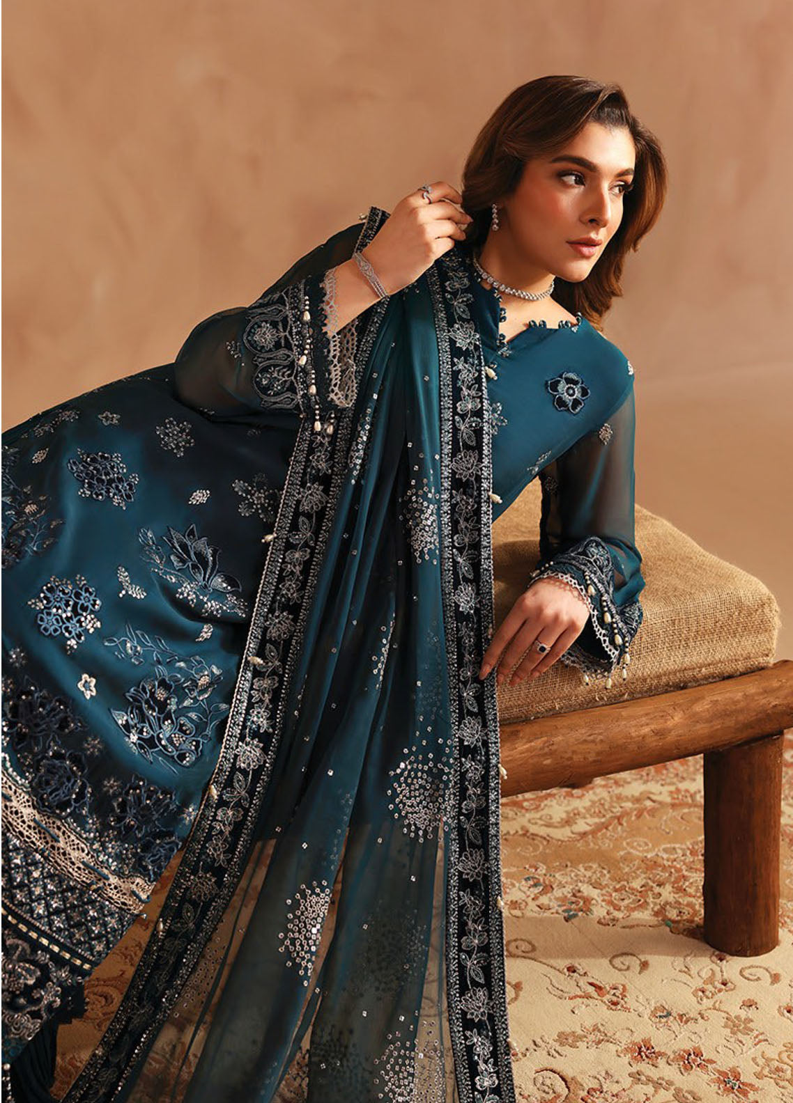 Neorah By Xenia Luxury Embroidered Chiffon 3 Piece Unstitched Suit XE26NL D-02 KAIFIYA Neorah By Xenia Luxury Embroidered Chiffon 3 Piece Unstitched Suit XE26NL D-02 KAIFIYA
