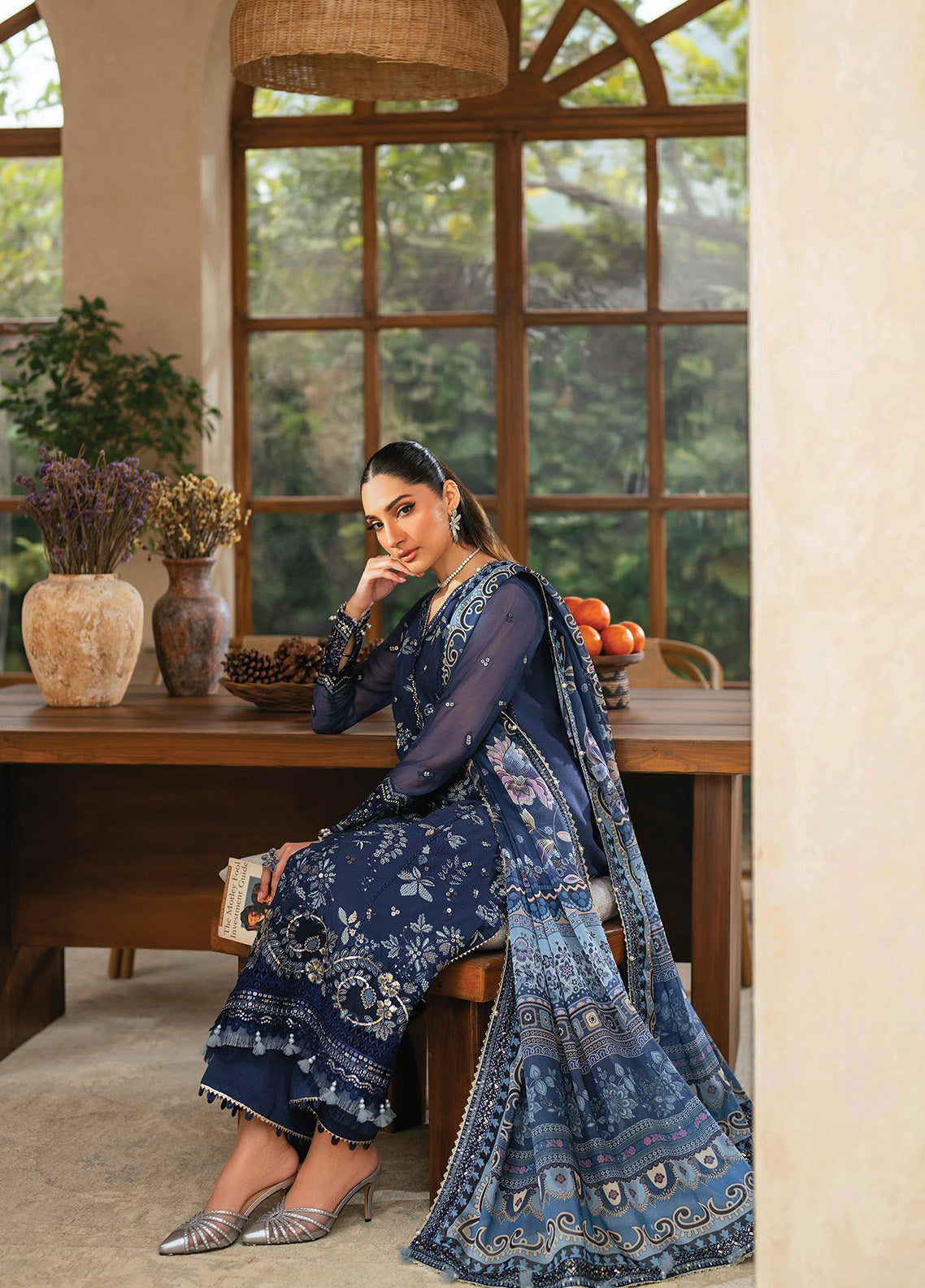 Niran By Xenia Embroidered Chiffon 3 Piece Unstitched Suit ZE24N D-01 VERENA Niran By Xenia Embroidered Chiffon 3 Piece Unstitched Suit ZE24N D-01 VERENA