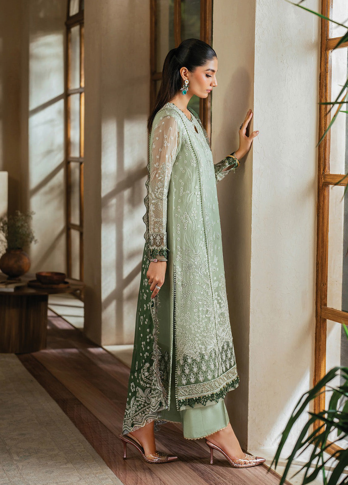 Niran By Xenia Embroidered Chiffon 3 Piece Unstitched Suit ZE24N D-02 VERDURA Niran By Xenia Embroidered Chiffon 3 Piece Unstitched Suit ZE24N D-02 VERDURA