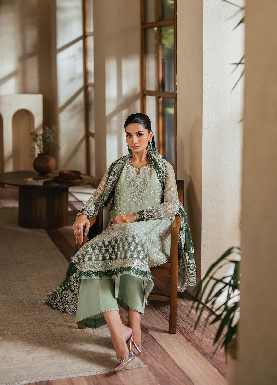 Niran By Xenia Embroidered Chiffon 3 Piece Unstitched Suit ZE24N D-02 VERDURA Niran By Xenia Embroidered Chiffon 3 Piece Unstitched Suit ZE24N D-02 VERDURA