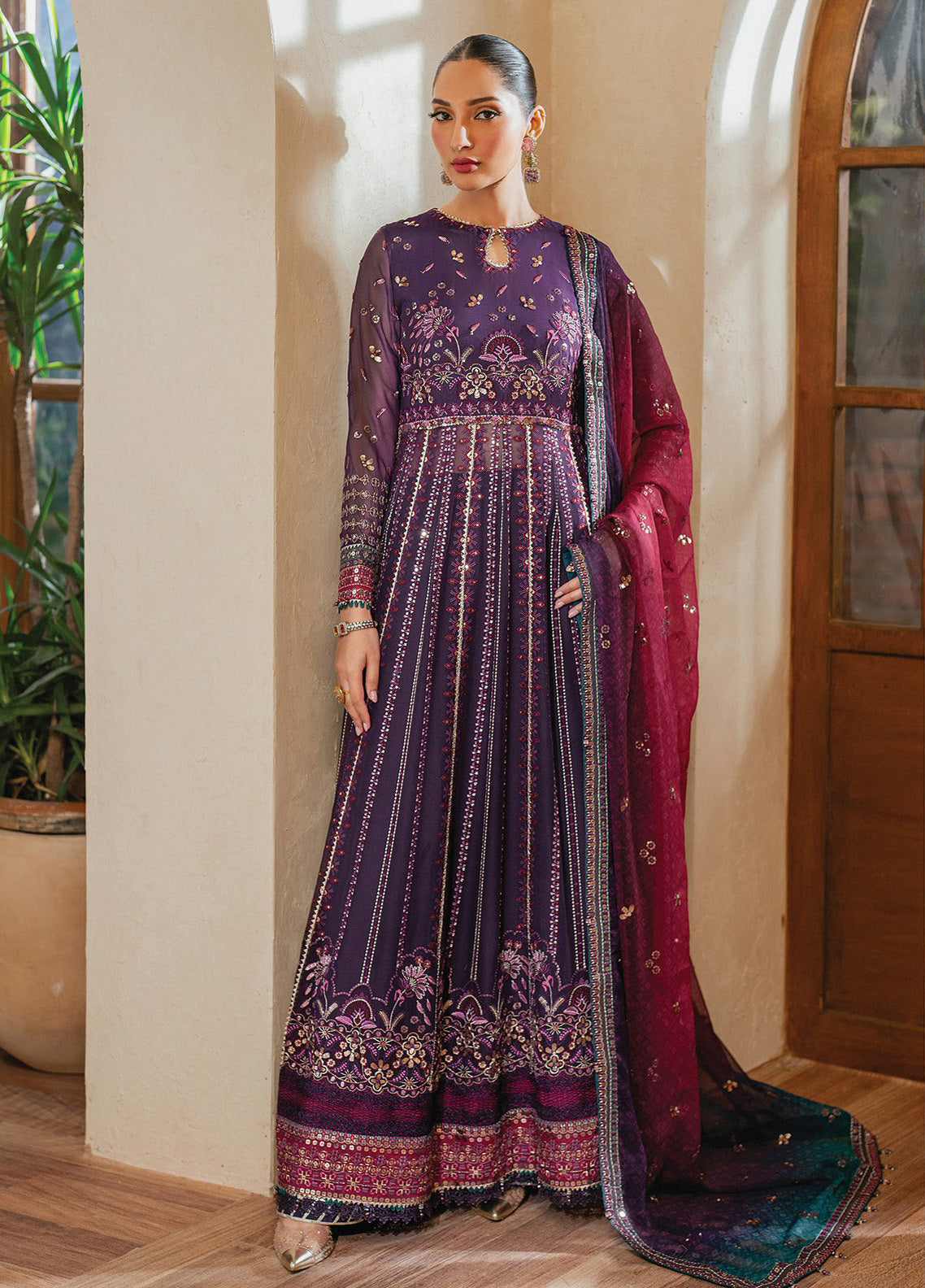 Niran By Xenia Embroidered Chiffon 3 Piece Unstitched Suit ZE24N D-03 SOURATI Niran By Xenia Embroidered Chiffon 3 Piece Unstitched Suit ZE24N D-03 SOURATI