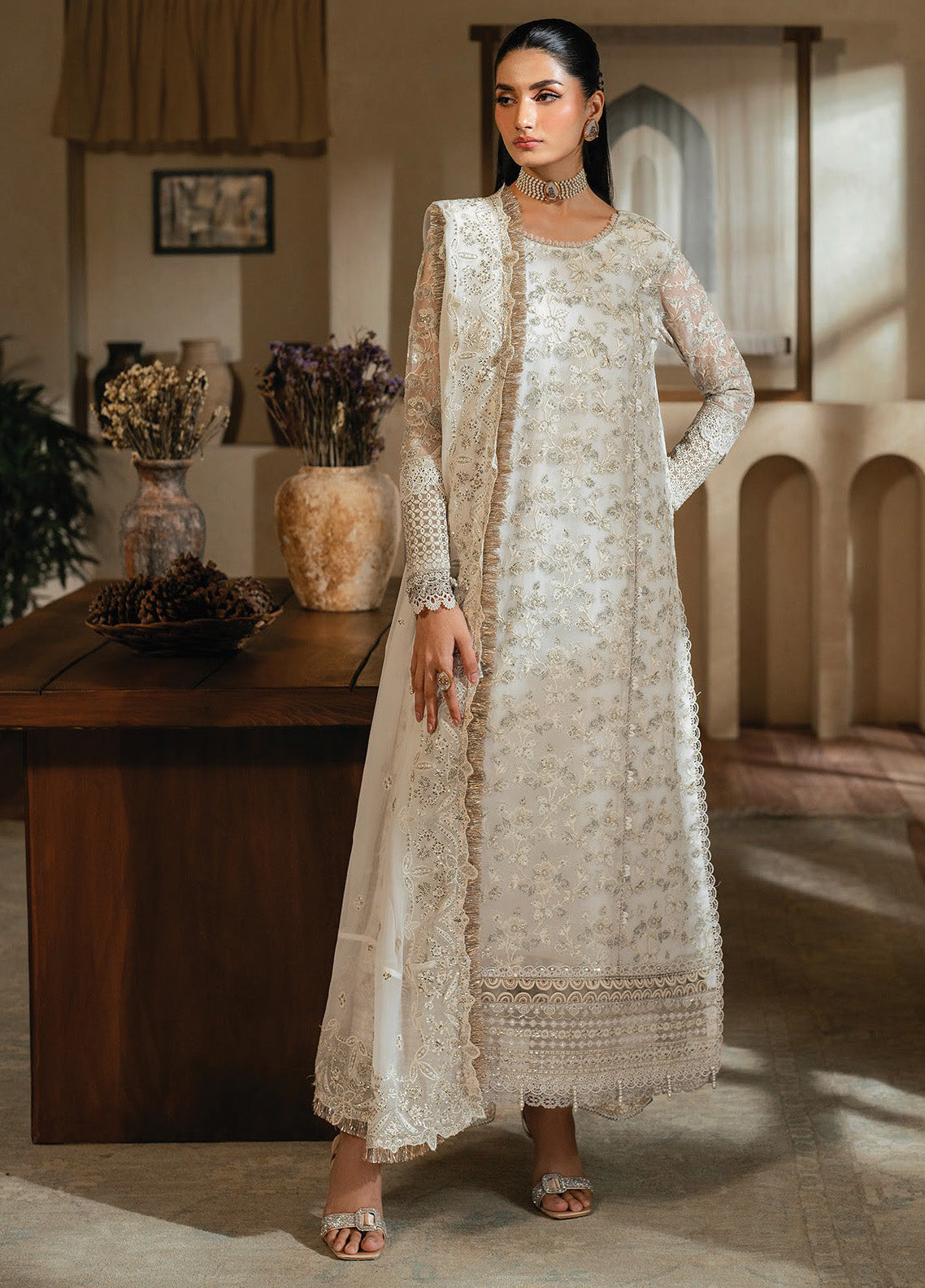 Niran By Xenia Embroidered Chiffon 3 Piece Unstitched Suit ZE24N D-04 SERENIA Niran By Xenia Embroidered Chiffon 3 Piece Unstitched Suit ZE24N D-04 SERENIA
