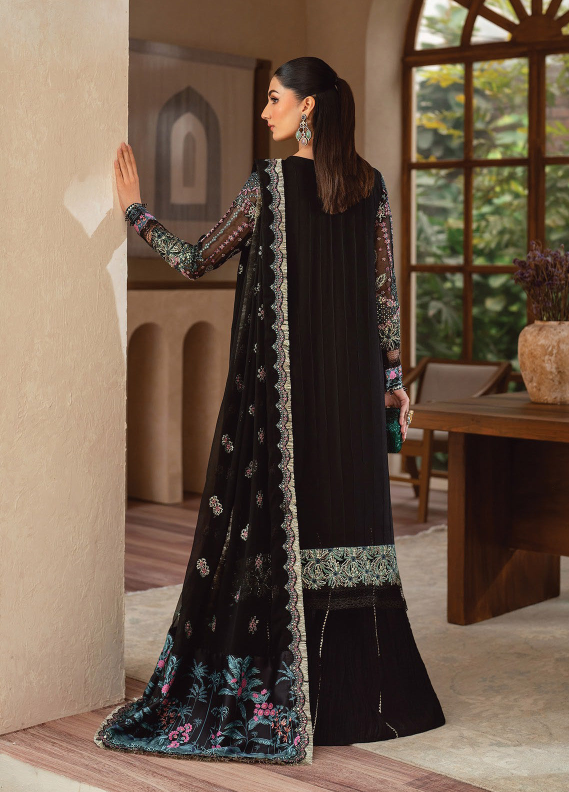 Niran By Xenia Embroidered Chiffon 3 Piece Unstitched Suit ZE24N D-05 ANTIHA Niran By Xenia Embroidered Chiffon 3 Piece Unstitched Suit ZE24N D-05 ANTIHA