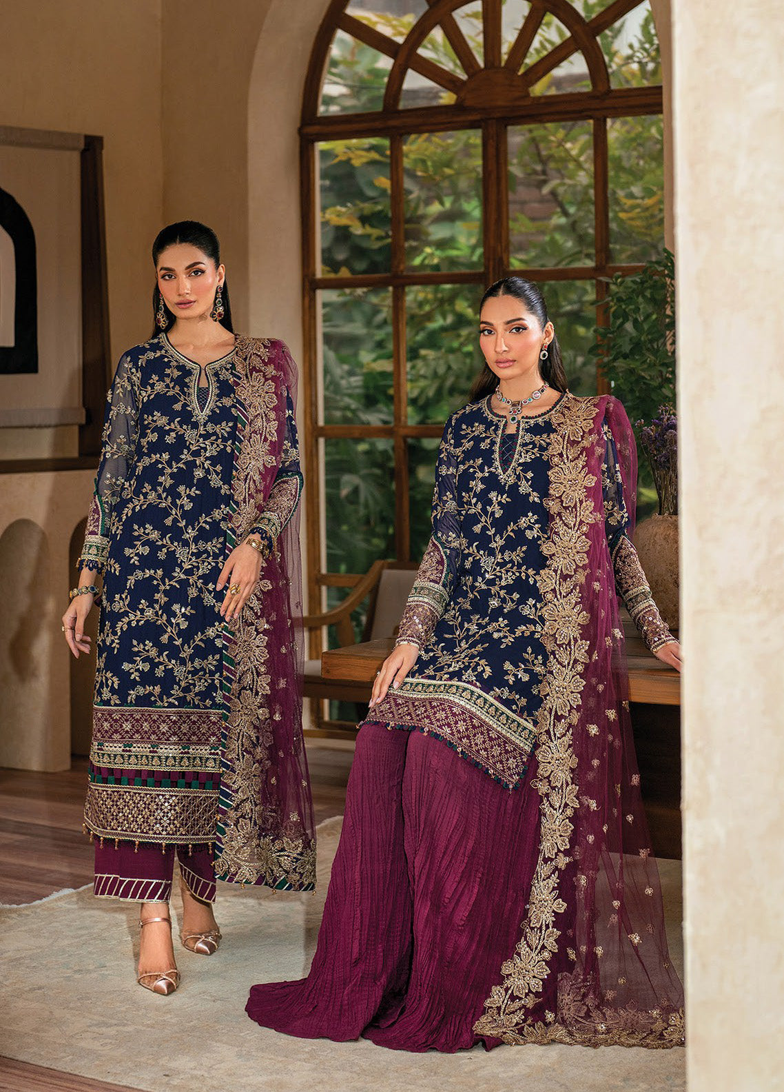 Niran By Xenia Embroidered Chiffon 3 Piece Unstitched Suit ZE24N D-08 SERAPHINA Niran By Xenia Embroidered Chiffon 3 Piece Unstitched Suit ZE24N D-08 SERAPHINA