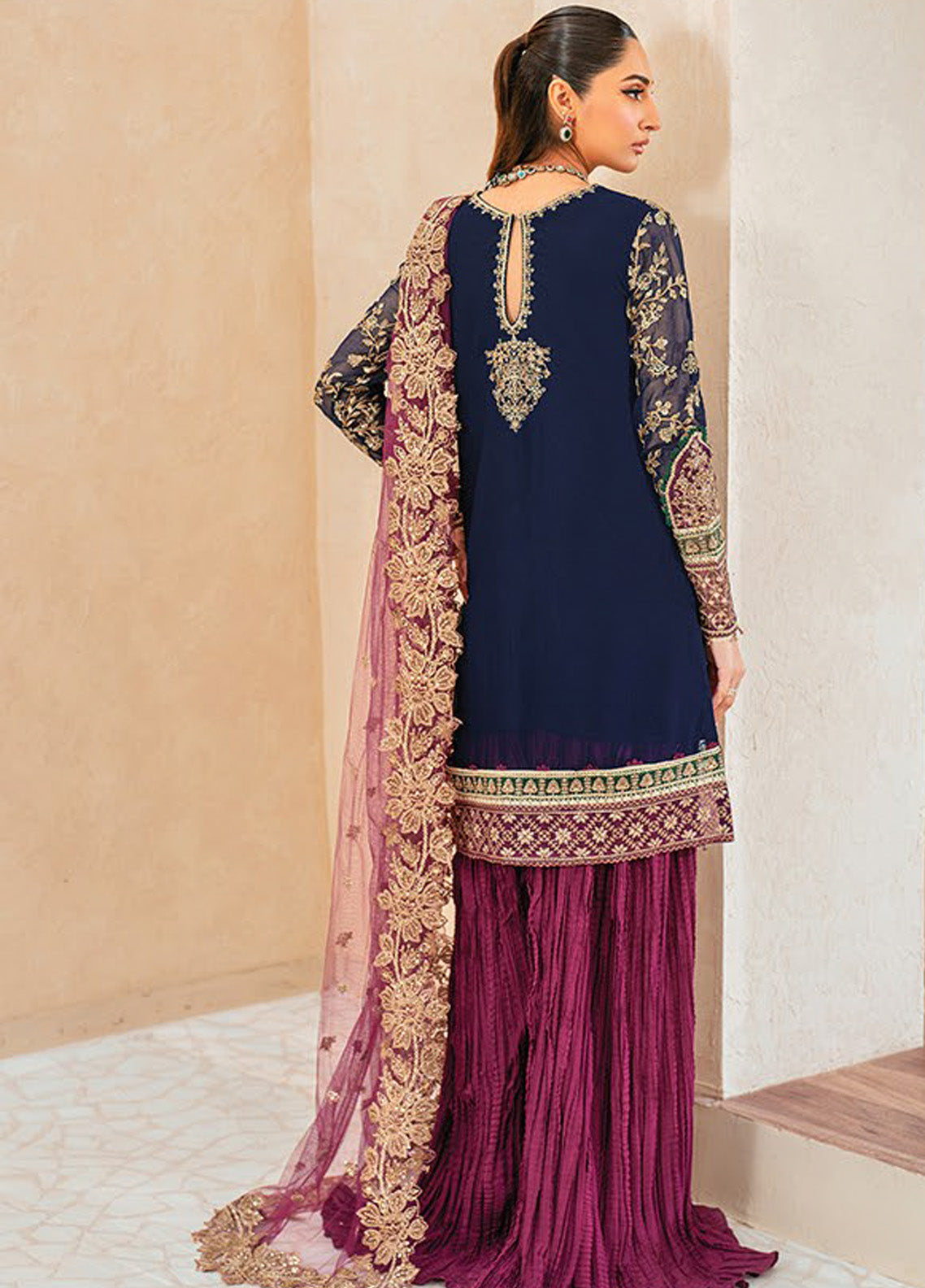 Niran By Xenia Embroidered Chiffon 3 Piece Unstitched Suit ZE24N D-08 SERAPHINA Niran By Xenia Embroidered Chiffon 3 Piece Unstitched Suit ZE24N D-08 SERAPHINA