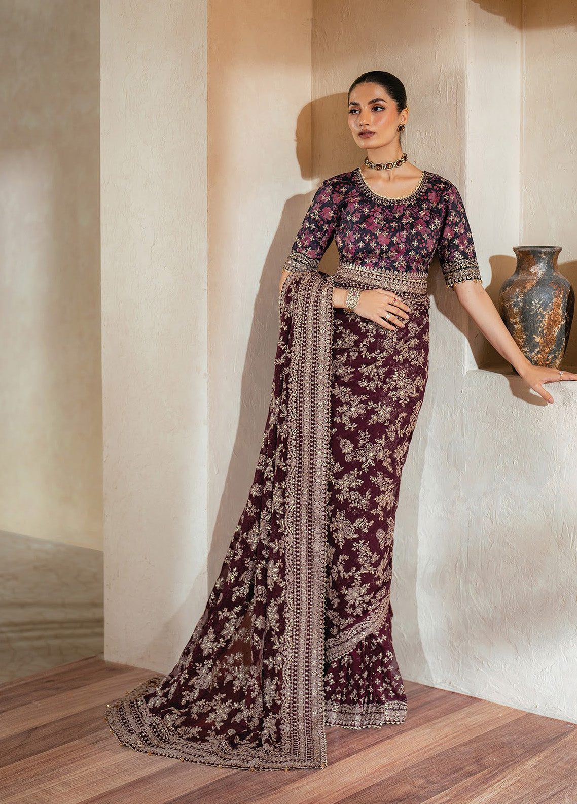 Niran By Xenia Embroidered Raw Silk 3 Piece Unstitched Suit ZE24N D-07 LUNE Niran By Xenia Embroidered Raw Silk 3 Piece Unstitched Suit ZE24N D-07 LUNE