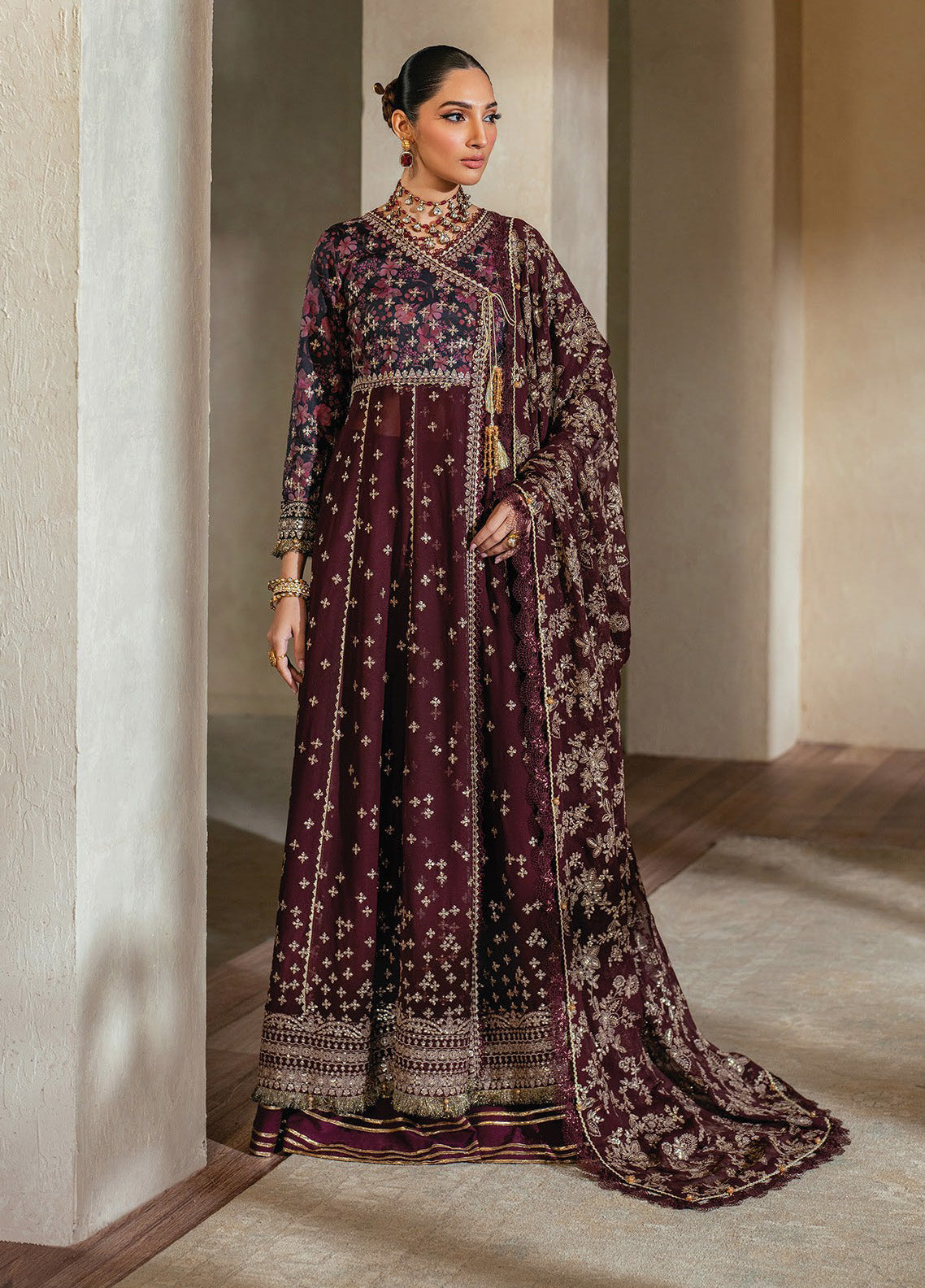Niran By Xenia Embroidered Raw Silk 3 Piece Unstitched Suit ZE24N D-07 LUNE Niran By Xenia Embroidered Raw Silk 3 Piece Unstitched Suit ZE24N D-07 LUNE