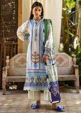 Nirvana By Mushq Embroidered Raw Silk 3 Piece Unstitched Suit MQ24N MPS-05 AZURE