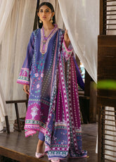 Nirvana By Mushq Embroidered Raw Silk 3 Piece Unstitched Suit MQ24N MPS-07 INDIGO