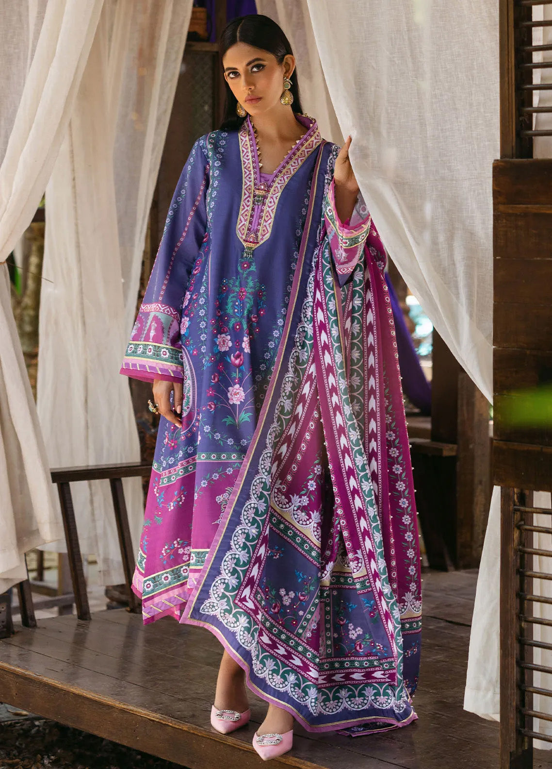 Nirvana By Mushq Embroidered Raw Silk 3 Piece Unstitched Suit MQ24N MPS-07 INDIGO Nirvana By Mushq Embroidered Raw Silk 3 Piece Unstitched Suit MQ24N MPS-07 INDIGO
