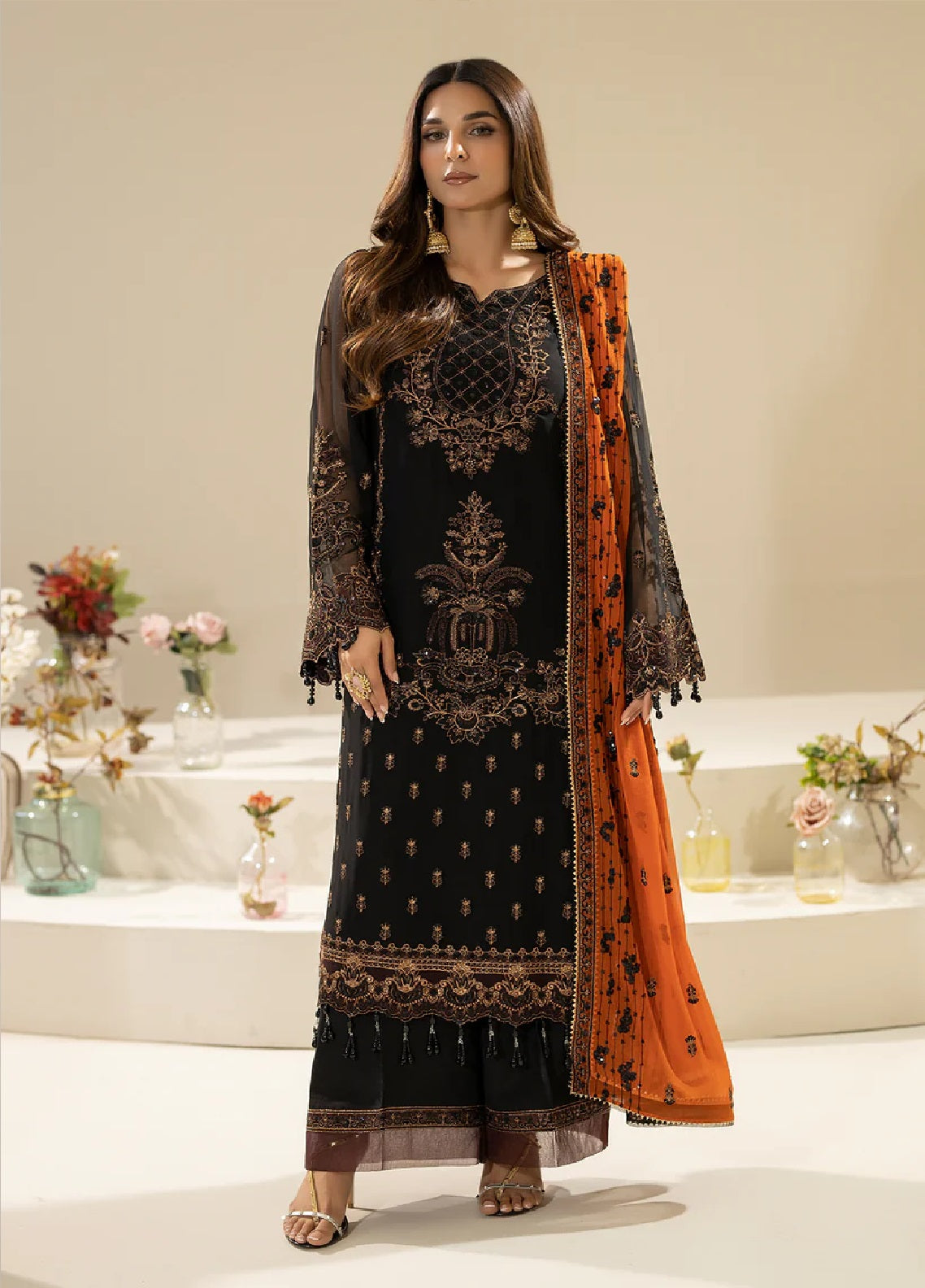 Nisha By Imrozia Embroidered Chiffon 3 Piece Unstitched Suit IM25NELC M-87 WANIYA Nisha By Imrozia Embroidered Chiffon 3 Piece Unstitched Suit IM25NELC M-87 WANIYA