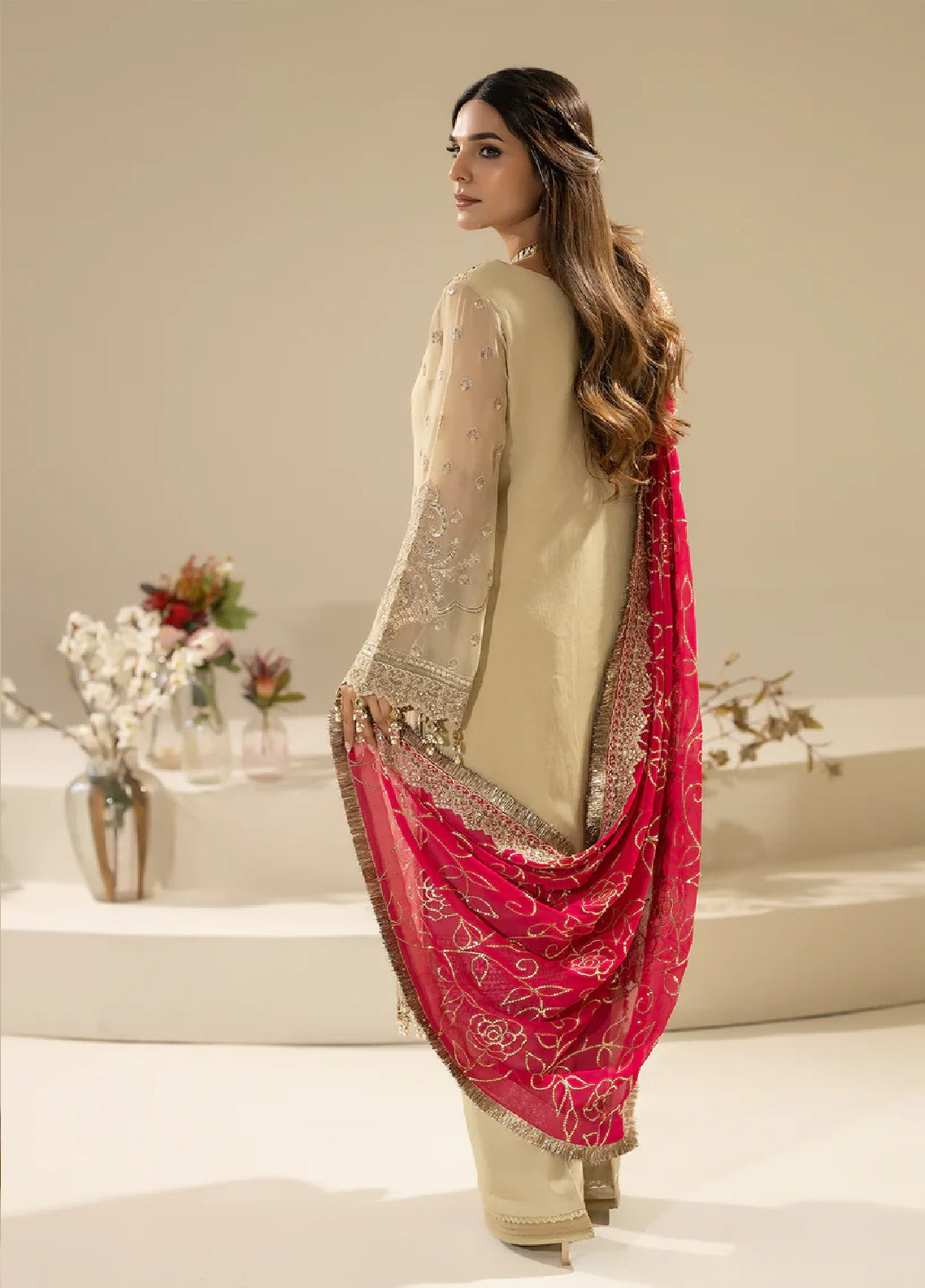 Nisha By Imrozia Embroidered Chiffon 3 Piece Unstitched Suit IM25NELC M-88 RINZA Nisha By Imrozia Embroidered Chiffon 3 Piece Unstitched Suit IM25NELC M-88 RINZA