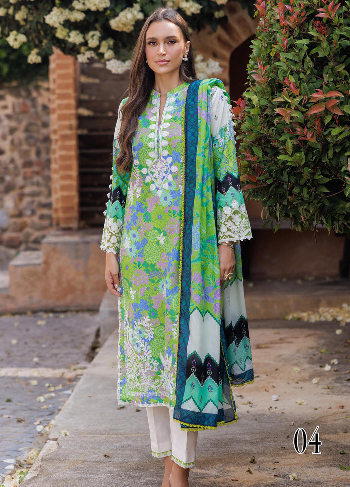 Nissa By RajBari Embroidered Lawn 3 Piece Unstitched Suit RB25NFS D-04 Nissa By RajBari Embroidered Lawn 3 Piece Unstitched Suit RB25NFS D-04