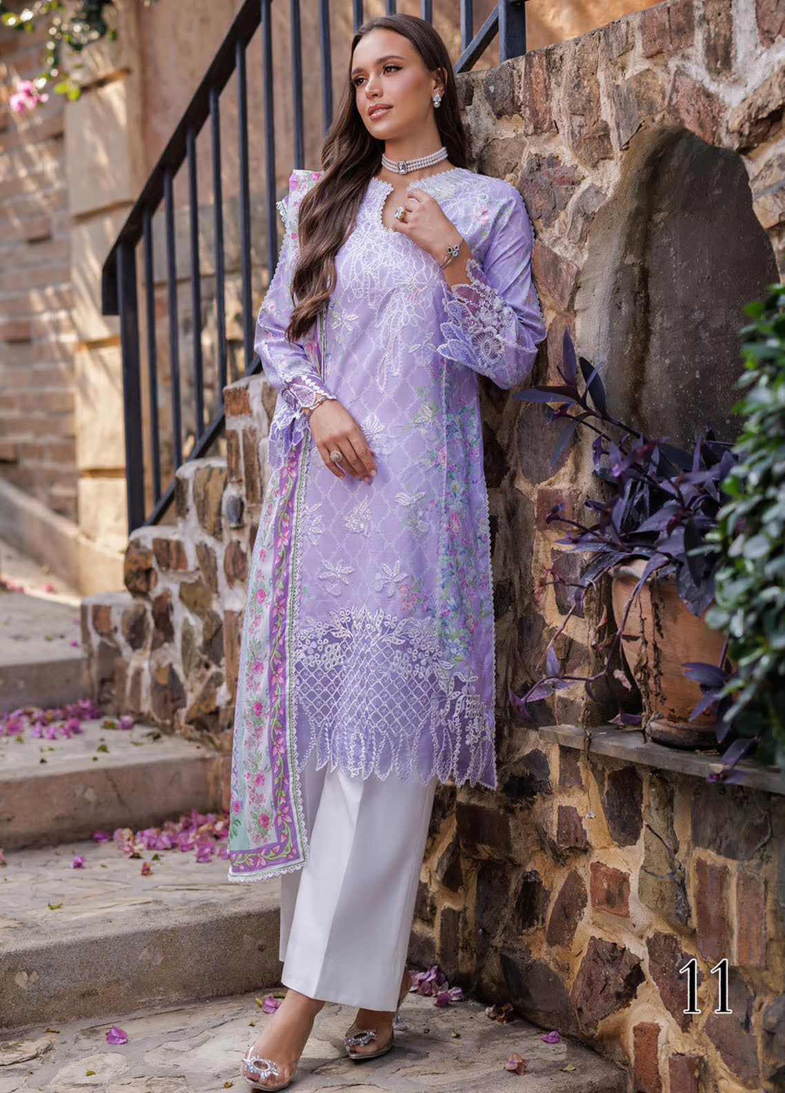 Nissa By RajBari Embroidered Lawn 3 Piece Unstitched Suit RB25NFS D-11 Nissa By RajBari Embroidered Lawn 3 Piece Unstitched Suit RB25NFS D-11