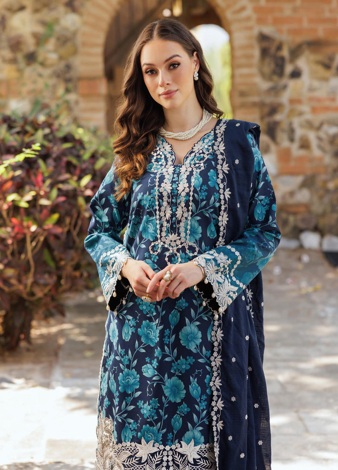 Nissa By RajBari Embroidered Lawn 3 Piece Unstitched Suit RB25NFS D-12 Nissa By RajBari Embroidered Lawn 3 Piece Unstitched Suit RB25NFS D-12