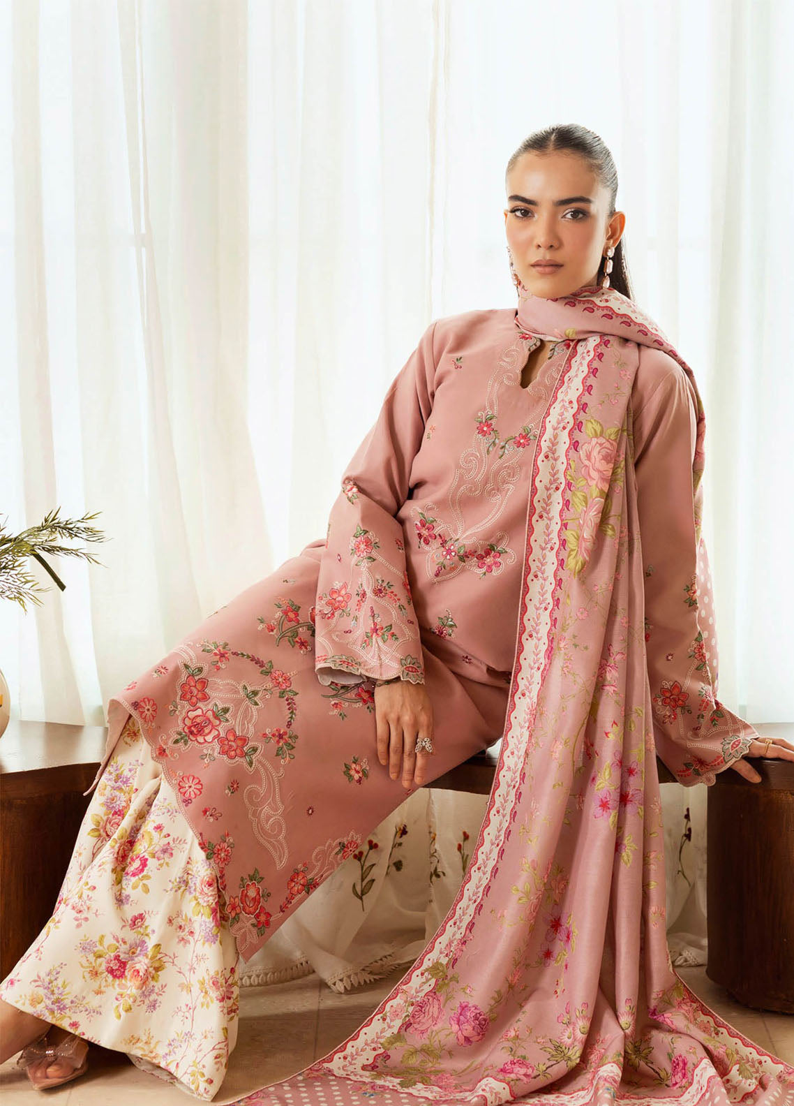 Nissa By Rajbari Floral Symphony Premium Embroidered Marina 3 Piece Unstitched Suit RB25NFS D-PM-08 Nissa By Rajbari Floral Symphony Premium Embroidered Marina 3 Piece Unstitched Suit RB25NFS D-PM-08