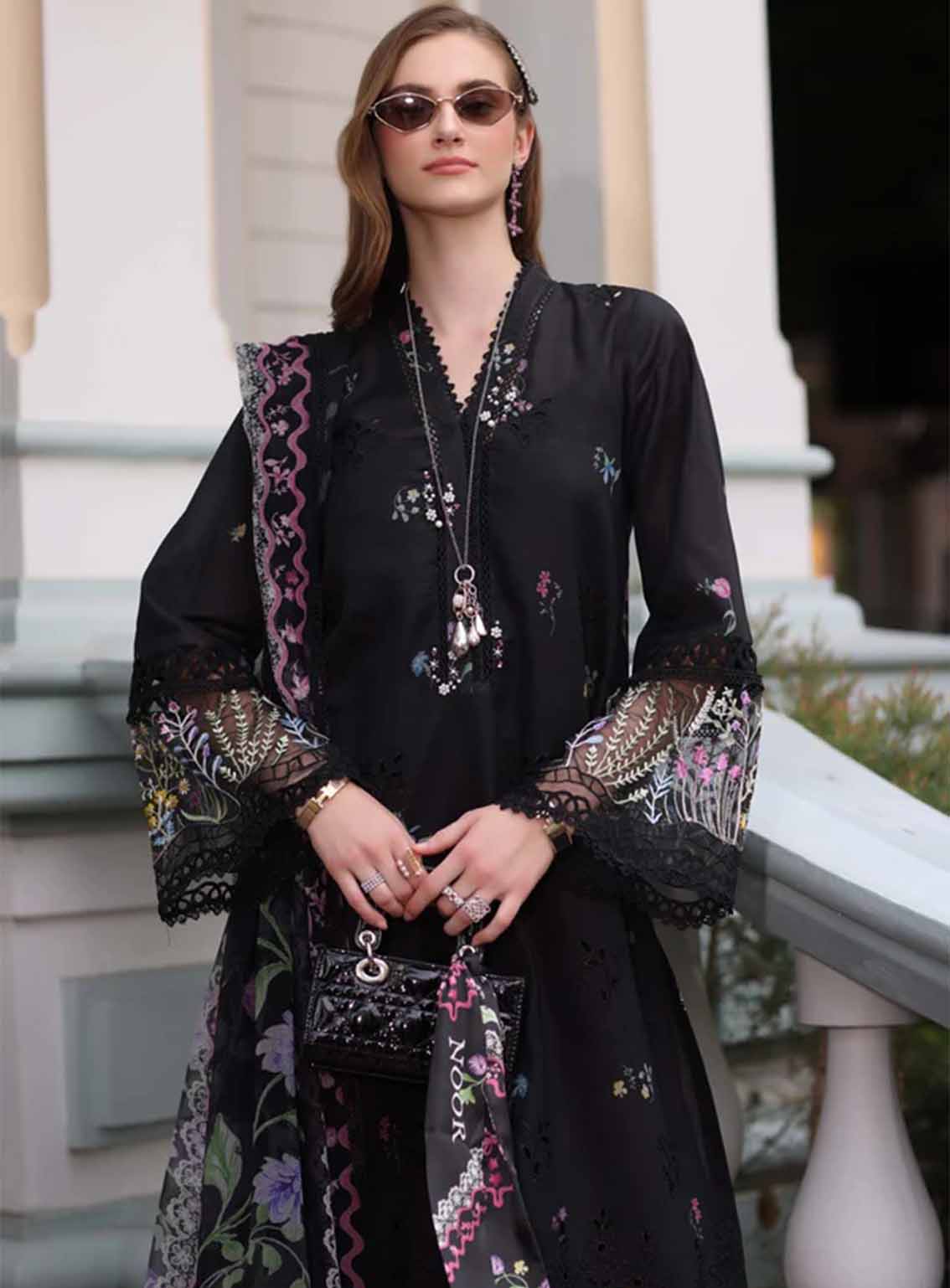 Noor By Saadia Asad Embroidered Lawn 3 Piece Unstitched Suit NSA25EC D-05 Noor By Saadia Asad Embroidered Lawn 3 Piece Unstitched Suit NSA25EC D-05