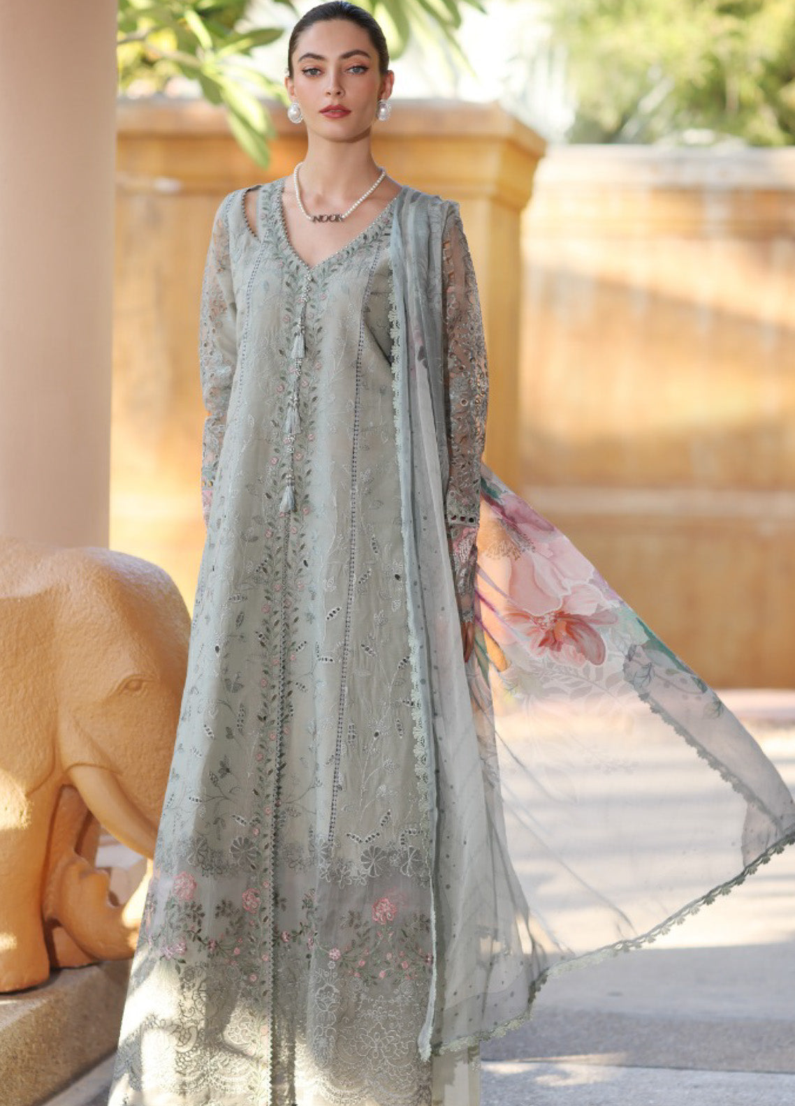 Noor By Saadia Asad Embroidered Lawn 3 Piece Unstitched Suit SA25ELHL D-1A Noor By Saadia Asad Embroidered Lawn 3 Piece Unstitched Suit SA25ELHL D-1A
