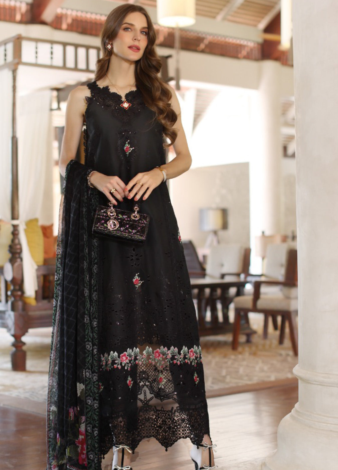 Noor By Saadia Asad Embroidered Lawn 3 Piece Unstitched Suit SA25ELHL D-4A Noor By Saadia Asad Embroidered Lawn 3 Piece Unstitched Suit SA25ELHL D-4A
