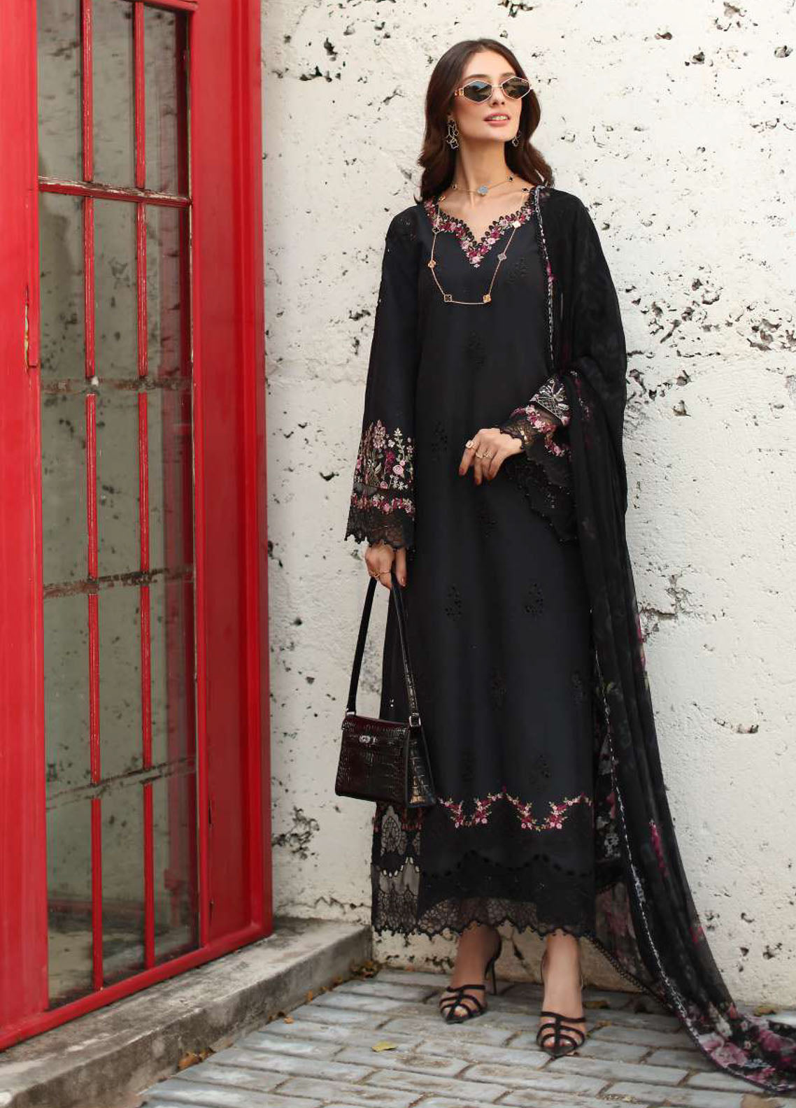 Noor By Saadia Asad Luxury Chikankari Lawn 3 Piece Unstitched Suit NSA26NLC D-1B Noor By Saadia Asad Luxury Chikankari Lawn 3 Piece Unstitched Suit NSA26NLC D-1B