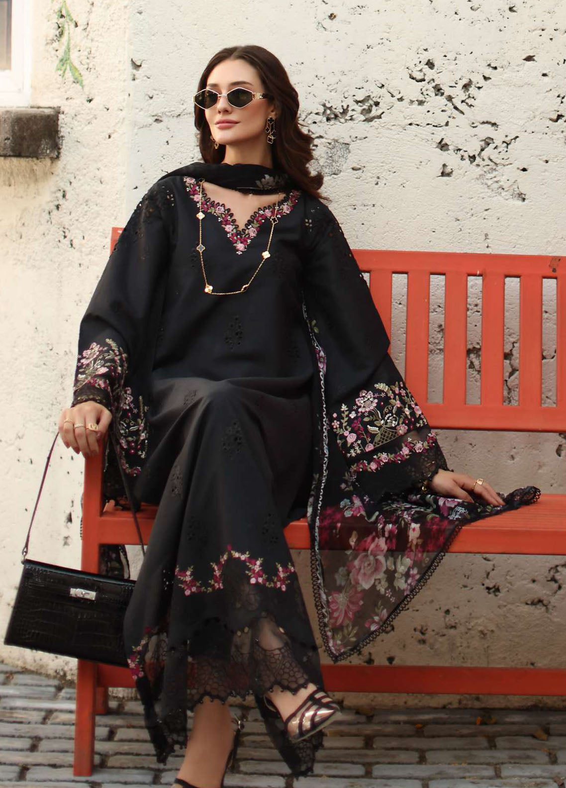 Noor By Saadia Asad Luxury Chikankari Lawn 3 Piece Unstitched Suit NSA26NLC D-1B Noor By Saadia Asad Luxury Chikankari Lawn 3 Piece Unstitched Suit NSA26NLC D-1B
