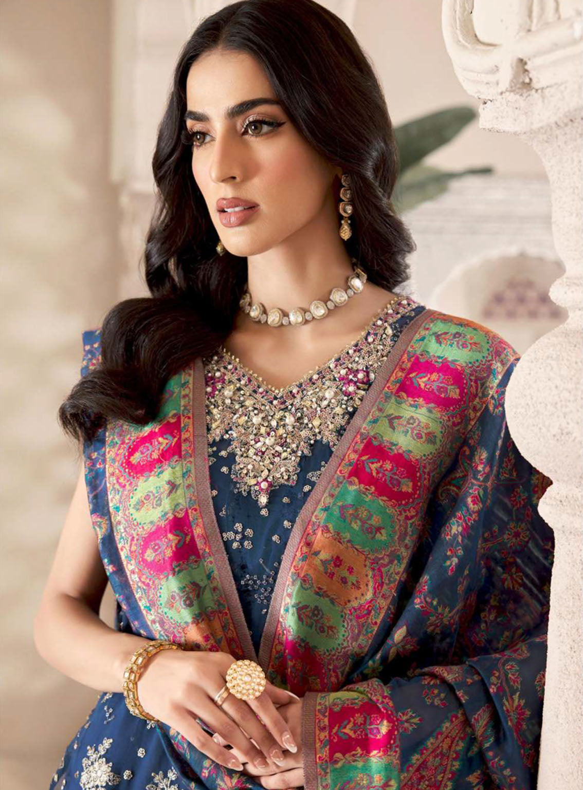 Noor Kaani By Saadia Asad Handmade Embroidered Chiffon 3 Piece Unstitched Suit SA23K D2 Noor Kaani By Saadia Asad Handmade Embroidered Chiffon 3 Piece Unstitched Suit SA23K D2