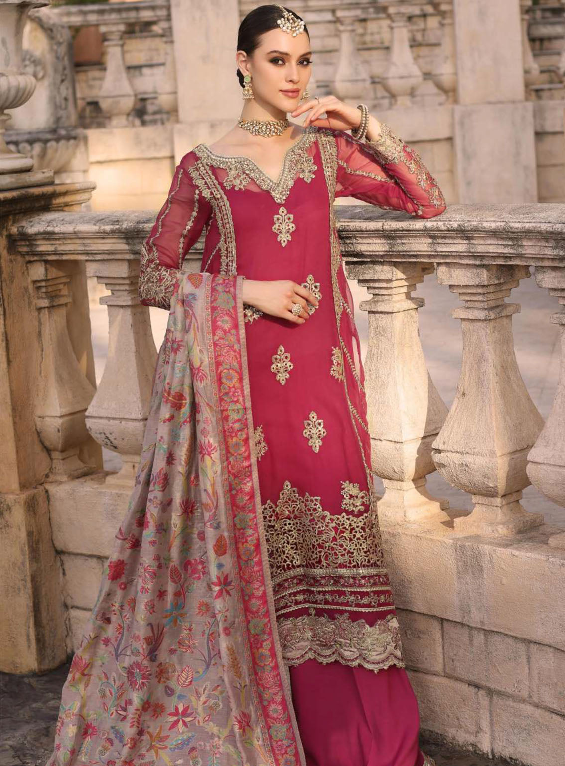 Noor Kaani By Saadia Asad Handmade Embroidered Chiffon 3 Piece Unstitched Suit SA23K D3 Noor Kaani By Saadia Asad Handmade Embroidered Chiffon 3 Piece Unstitched Suit SA23K D3