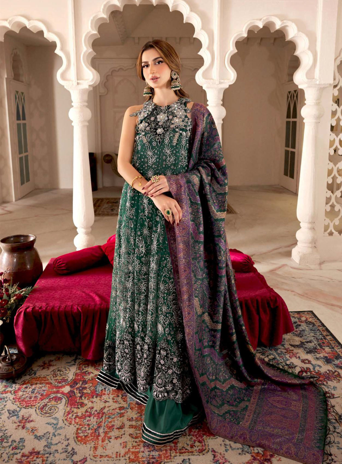 Noor Kaani By Saadia Asad Handmade Embroidered Net 3 Piece Unstitched Suit SA23K D1 Noor Kaani By Saadia Asad Handmade Embroidered Net 3 Piece Unstitched Suit SA23K D1