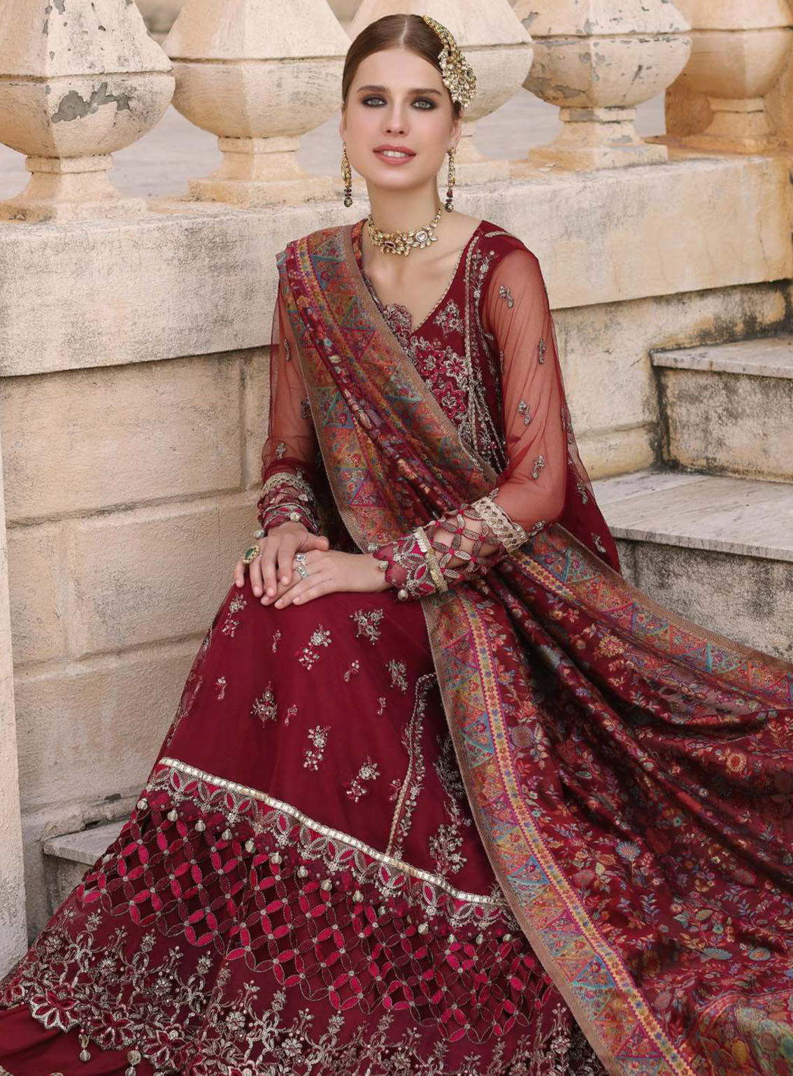 Noor Kaani By Saadia Asad Handmade Embroidered Net 3 Piece Unstitched Suit SA23K D7 Noor Kaani By Saadia Asad Handmade Embroidered Net 3 Piece Unstitched Suit SA23K D7