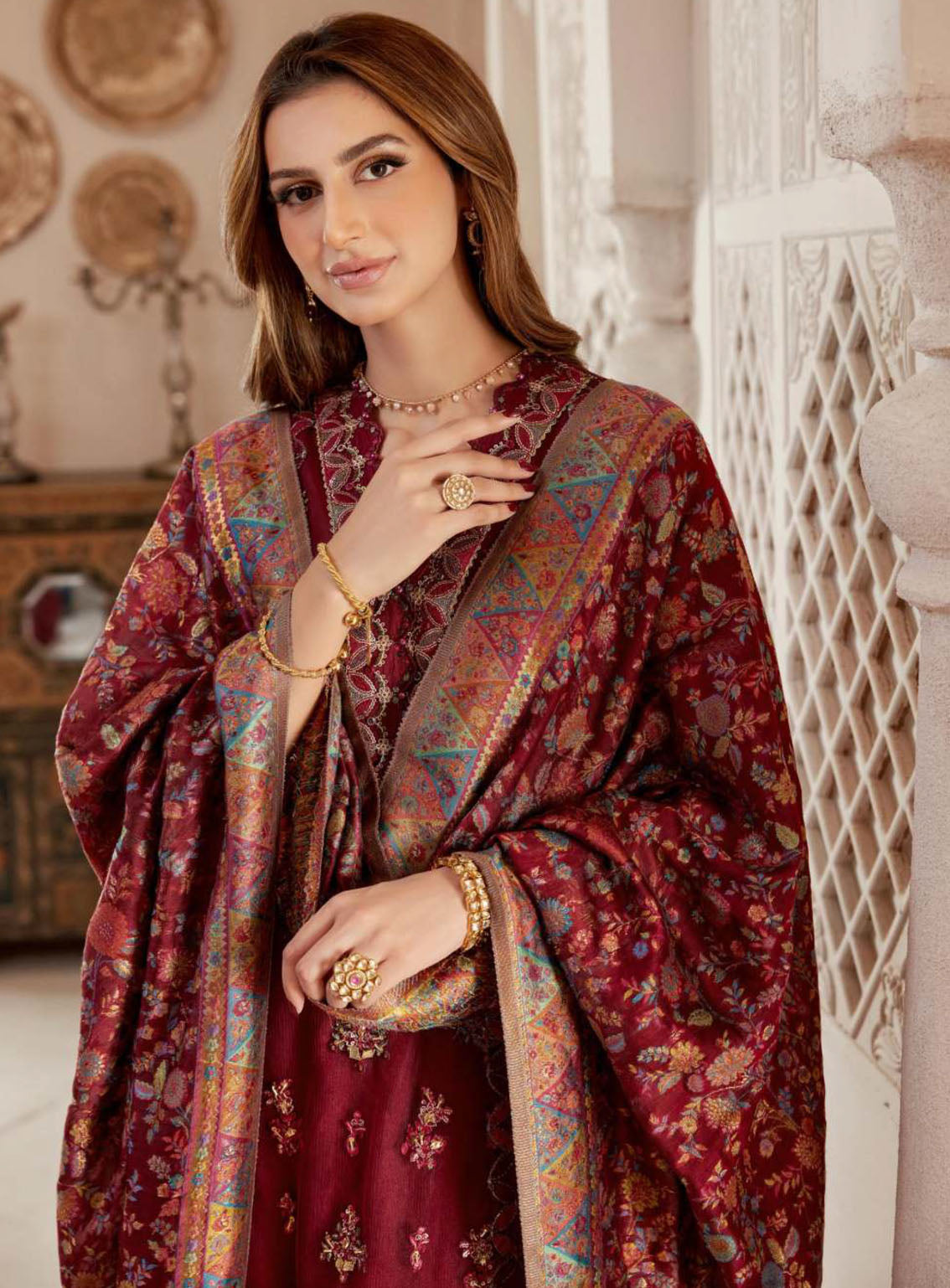 Noor Kaani By Saadia Asad Handmade Embroidered Net 3 Piece Unstitched Suit SA23K D7 Noor Kaani By Saadia Asad Handmade Embroidered Net 3 Piece Unstitched Suit SA23K D7