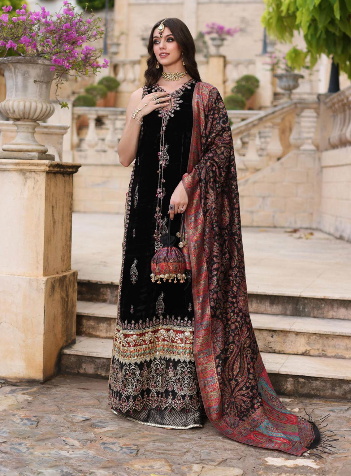 Noor Kaani By Saadia Asad Handmade Embroidered Velvet 3 Piece Unstitched Suit SA23K D6 Noor Kaani By Saadia Asad Handmade Embroidered Velvet 3 Piece Unstitched Suit SA23K D6