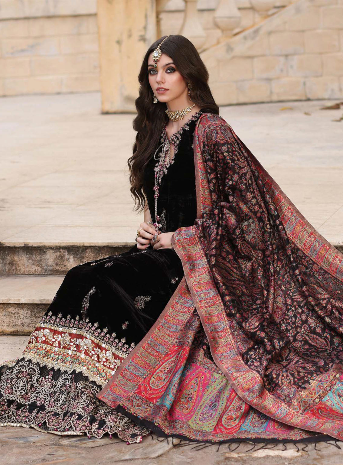 Noor Kaani By Saadia Asad Handmade Embroidered Velvet 3 Piece Unstitched Suit SA23K D6 Noor Kaani By Saadia Asad Handmade Embroidered Velvet 3 Piece Unstitched Suit SA23K D6
