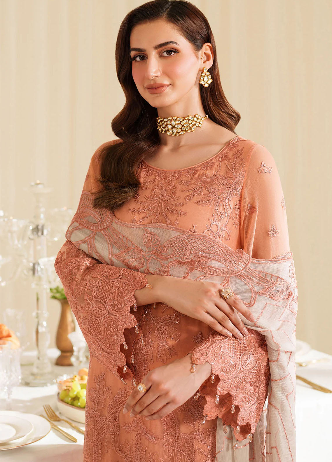 Noore By Imrozia Embroidered Chiffon 3 Piece Unstitched Suit IM25NLF D-M-92 EIRS Noore By Imrozia Embroidered Chiffon 3 Piece Unstitched Suit IM25NLF D-M-92 EIRS