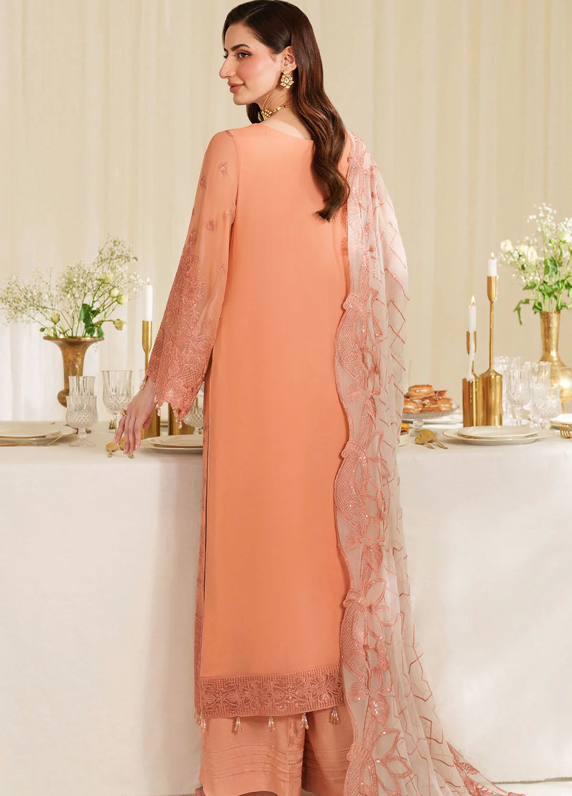 Noore By Imrozia Embroidered Chiffon 3 Piece Unstitched Suit IM25NLF D-M-92 EIRS Noore By Imrozia Embroidered Chiffon 3 Piece Unstitched Suit IM25NLF D-M-92 EIRS