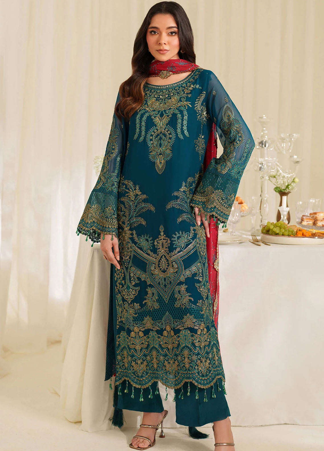 Noore By Imrozia Embroidered Chiffon 3 Piece Unstitched Suit IM25NLF D-M-93 LYRA Noore By Imrozia Embroidered Chiffon 3 Piece Unstitched Suit IM25NLF D-M-93 LYRA
