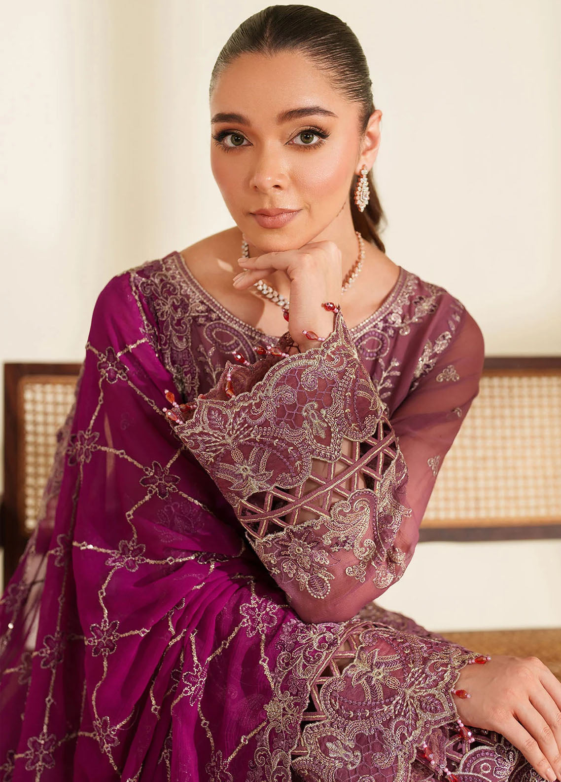 Noore By Imrozia Embroidered Chiffon 3 Piece Unstitched Suit IM25NLF D-M-97 SYLIV Noore By Imrozia Embroidered Chiffon 3 Piece Unstitched Suit IM25NLF D-M-97 SYLIV