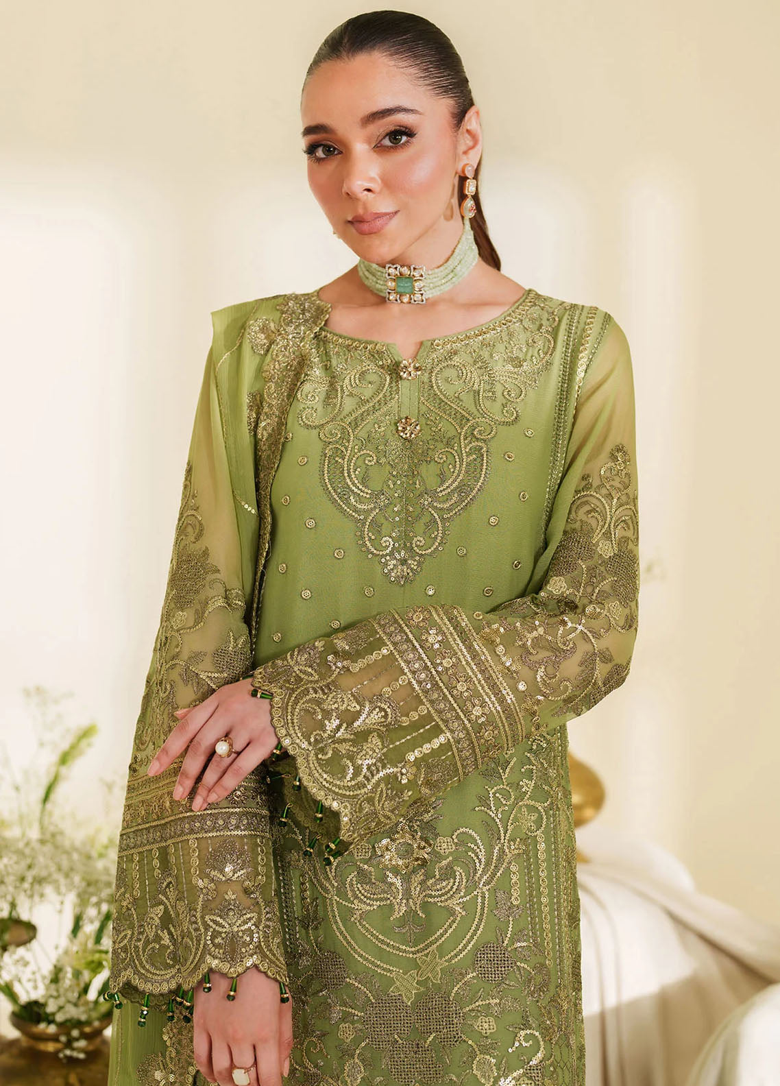 Noore By Imrozia Embroidered Chiffon 3 Piece Unstitched Suit IM25NLF D-M-99 MYRA Noore By Imrozia Embroidered Chiffon 3 Piece Unstitched Suit IM25NLF D-M-99 MYRA